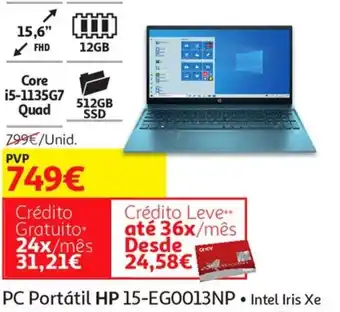 Auchan PC Portátil HP 15-EG0013NP promoção