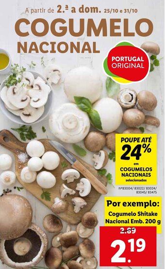 Lidl Cogumelo Shitake Nacional 200g promoção