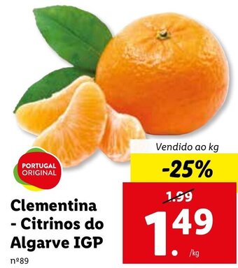 Lidl Clementina Citrinos do Algarve IGP promoção
