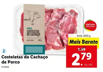 Lidl Costeleta de Cachaço de Porco 600g promoção
