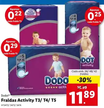 Lidl Dodot Fraldas Activity T3/ T4/ T5 promoção