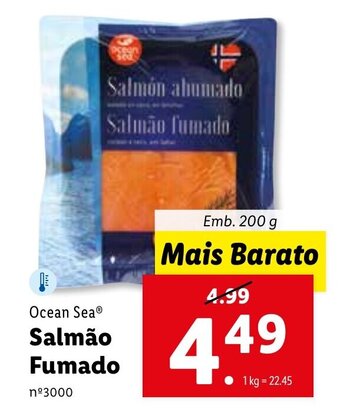 Lidl Ocean Sea Salmão Fumado 200g promoção