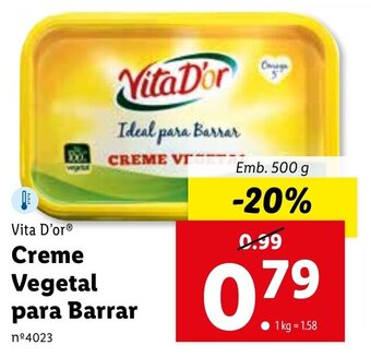 Lidl Vita D'or Creme Vegetal para Barrar 500g promoção