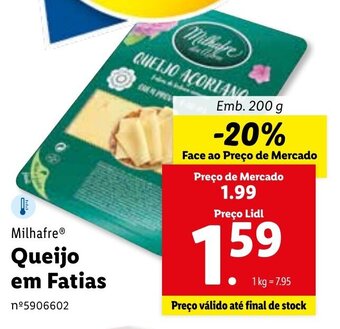 Lidl Milhafre Queijo em Fatais 200g promoção