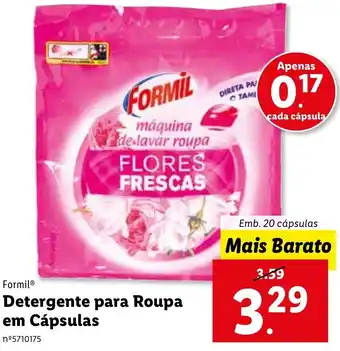 Lidl Formil Detergente para Roupa em Cápsulas 20 Cápsulas promoção