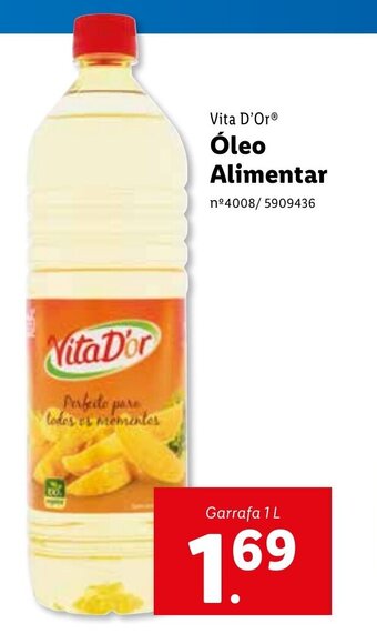 Lidl Vita D'or Óleo Alimentar 1L promoção