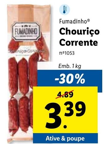 Lidl Fumadinho Chouriço Corrente 1kg promoção