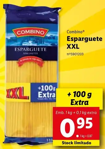 Lidl Combino Esparguete XXL +100g Extra promoção