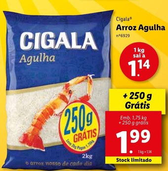 Lidl Cigala Arroz Agulha promoção