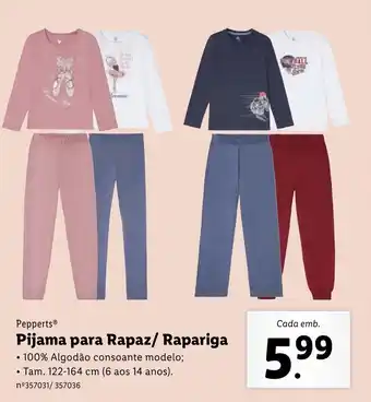 Pepperts Pijama para Rapaz/Rapariga 122-164cm (6 aos14 anos)