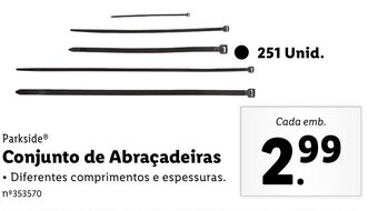 Lidl Parkside Conjunto de Abraçadeiras 251 unid promoção