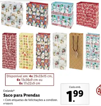 Crelando Saco para Prendas