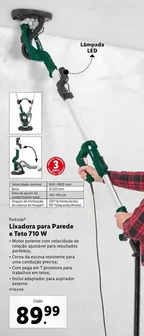 Lidl Parkside Lixadora para Parede e Teto 710W promoção