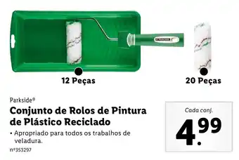 Parkside Conjunto de Rolos de Pintura de Plástico Reciclado 20 peças