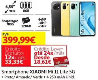 Auchan Smartphone Xiaomi Mi 11 Lite 5G promoção