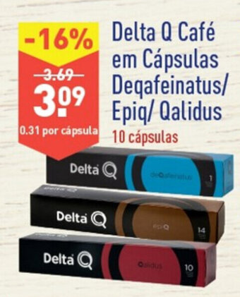 ALDI Delta Q Café em Cápsulas Deqafeinatus/Epiq/Qalidus 10 cápsulas promoção