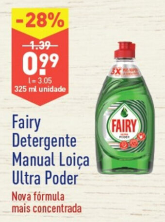 ALDI Fairy Detergente Manual Loiça Ultra Poder 325ml promoção