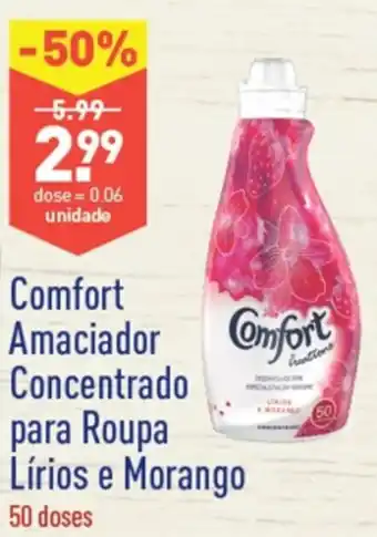 ALDI Comfort Amaciador Concentrado para Roupa Lírios & Morango 50 doses promoção