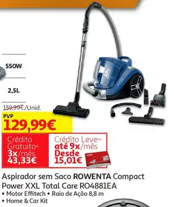 Auchan Rowenta Aspirador sem Saco Compact Power XXL Total Care RO4881EA 2,5L promoção