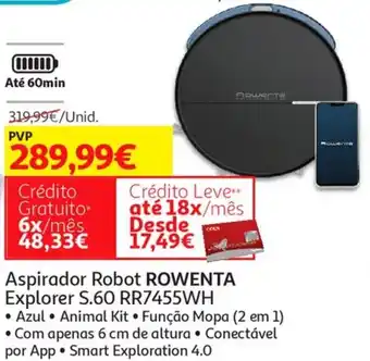 Auchan Rowenta Aspirador Robot Explorer S.60 PR7455WH promoção