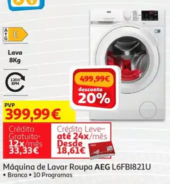 Auchan AEG Máquina de Lavar Roupa L6FBI821U promoção