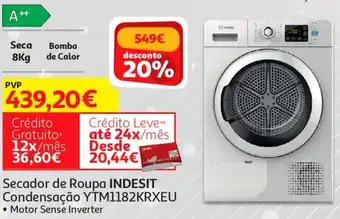 Auchan Indesit Secador de Roupa Condensação YTM1182KRXEU promoção