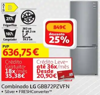 Auchan LG Combinado GBB72PZVFN promoção