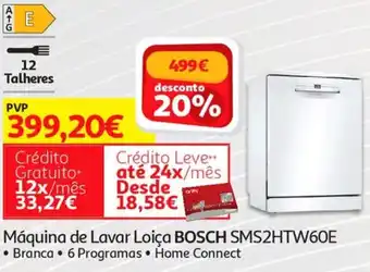 Auchan Bosch Máquina de Lavar Loiça SMS2HTW60E promoção