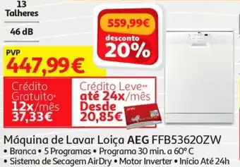 AEG Máquina de Lavar Loiça FFB53620ZW