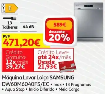Samsung Máquina Lavar Loiça DW60M6040FS/EC