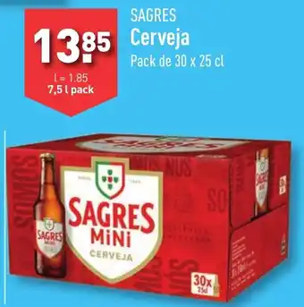 ALDI SAGRES Cerveja Pack de 30 x 25 cl promoção