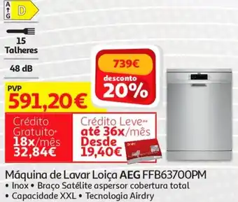 Auchan AEG Máquina de Lavar Loiça FFB63700PM promoção