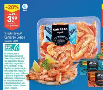 ALDI Tesouros Do Mar Camarão Cozido 450g promoção