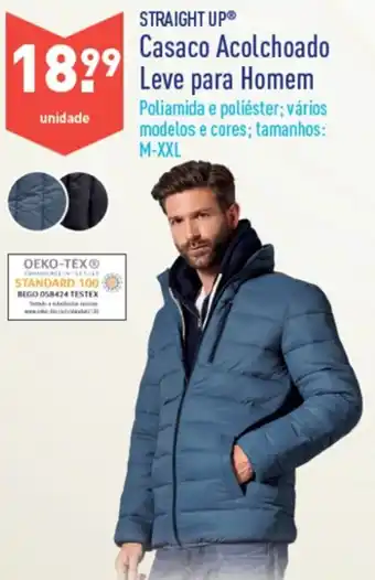 ALDI Straight Up Casaco Acolchoado Leve para Homem M-XXL promoção