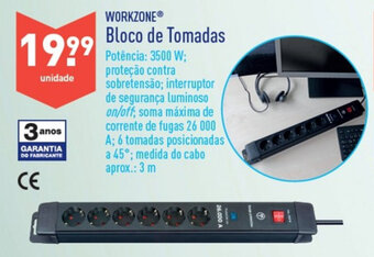 ALDI Workzone Bloco de Tomadas promoção