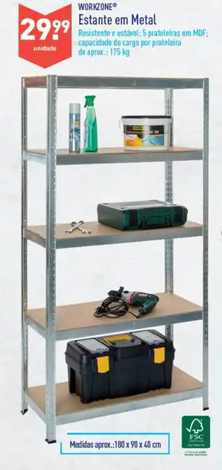 ALDI Workzone Estante em Metal 180x90x40cm promoção