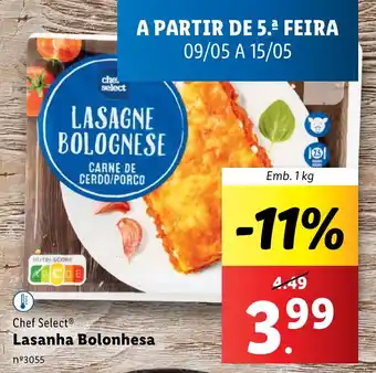 Lidl Chef Select Lasanha Bolonhesa Emb. 1 kg promoção