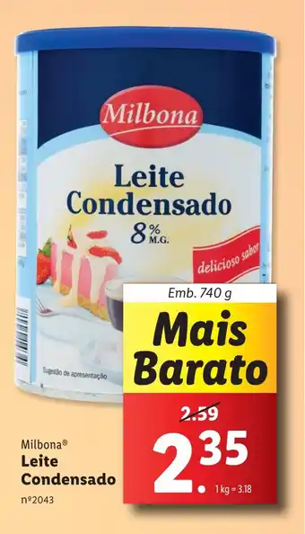 Lidl Milbona Leite Condensado Emb. 740 g promoção