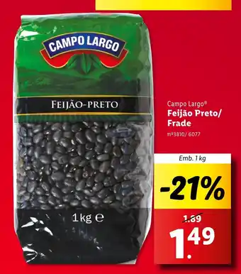 Lidl Campo Largo Feijão Preto/ Frade Emb. 1 kg promoção