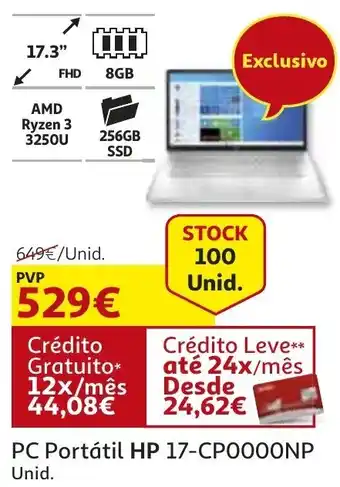 Auchan PC Portátil HP 17-CP0000NP promoção