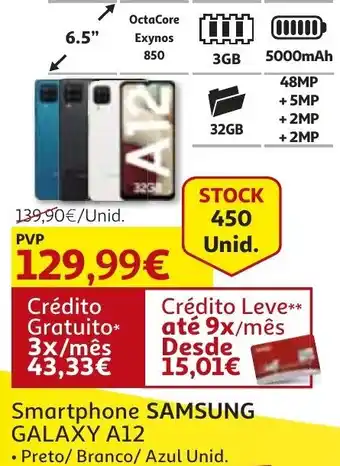 Auchan Samsung Smartphone Galaxy A12 promoção