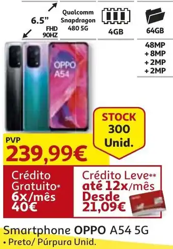Auchan Oppo Smartphone A54 5G promoção