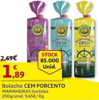 Auchan Bolacha Cem Porcento Marinheiras Sortidos 200g promoção