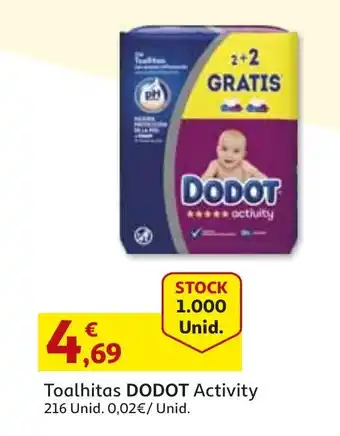 Auchan Toalhitas Dodot Activity 216 unid promoção