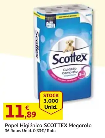 Auchan Papel Higiénico Scottex Megarolo 36 rolos promoção