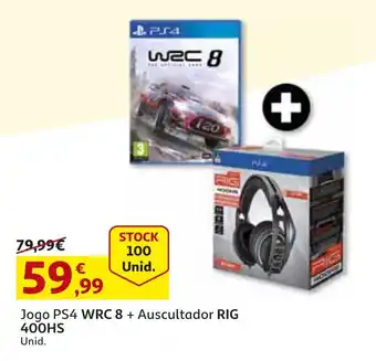 Auchan Jogo PS4 WRC 8 + Auscultador RIG 400HS promoção