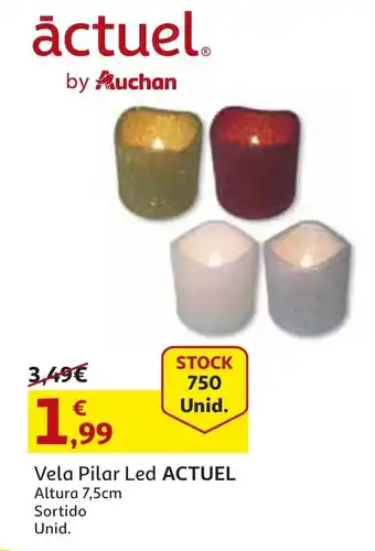 Auchan Vela Pilar LED Actuel Altura 7,5cm promoção