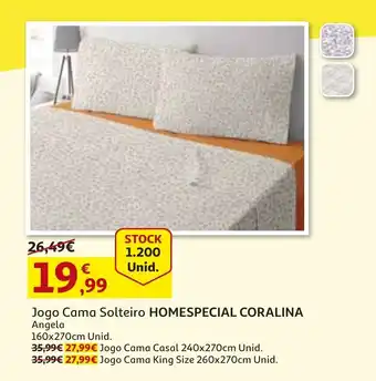 Jogo Cama Solteiro Homespecial Coralina Angela 160x270cm