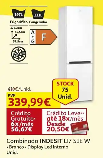 Auchan Combinado Indesit LI7 S1E W promoção