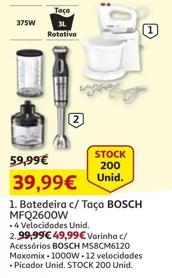 Auchan Batedeira c/Taça Bosch MFQ2600W promoção